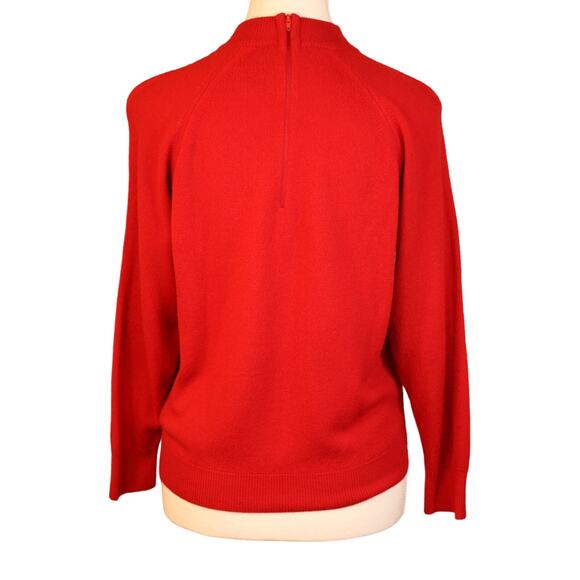 Designers Originals Red Mock Neck Zip Back SUPER SOFT SWEATER sz Petite M - Picture 3 of 6